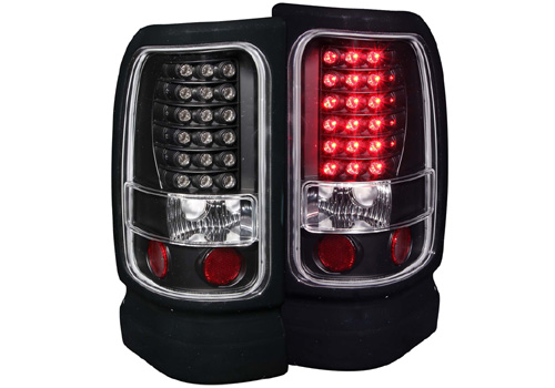 Anzo Black LED Tail Light Set 94-02 Dodge Ram - Click Image to Close